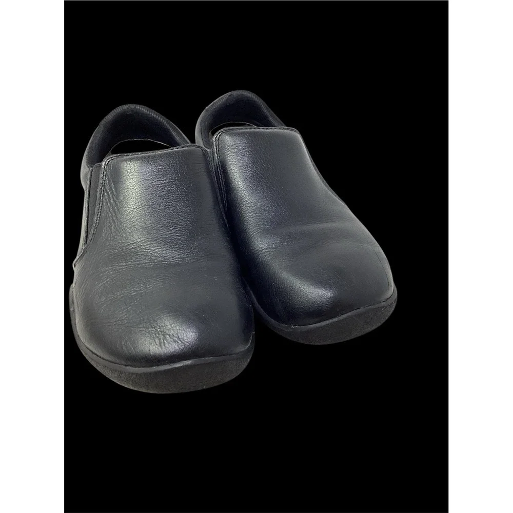 Kuru Kivi Shoes Womens Size 10.5 Black Leather Comfort Walking Slip On Loafers